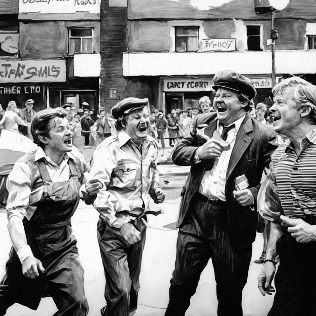 Benny Hill Caricature in Expressionist Style