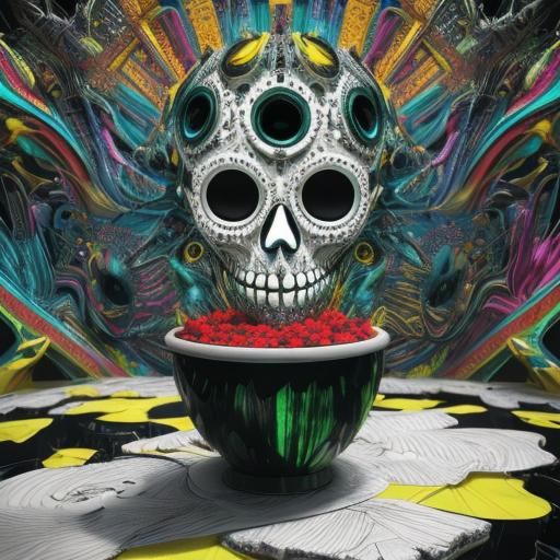 Surreal Psychedelic Composition in Vivid Colors