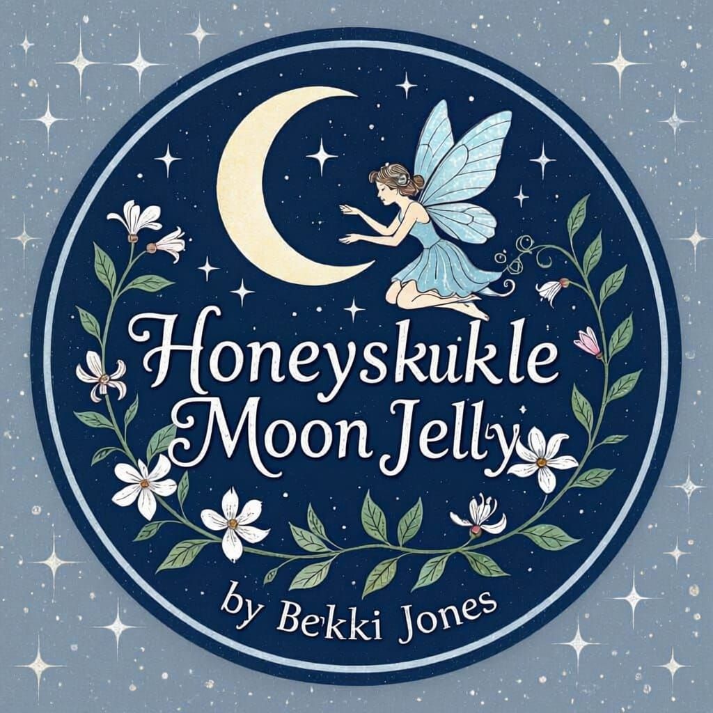 Honeysuckle Moon Jelly Label Midnight Blue Sparkle
