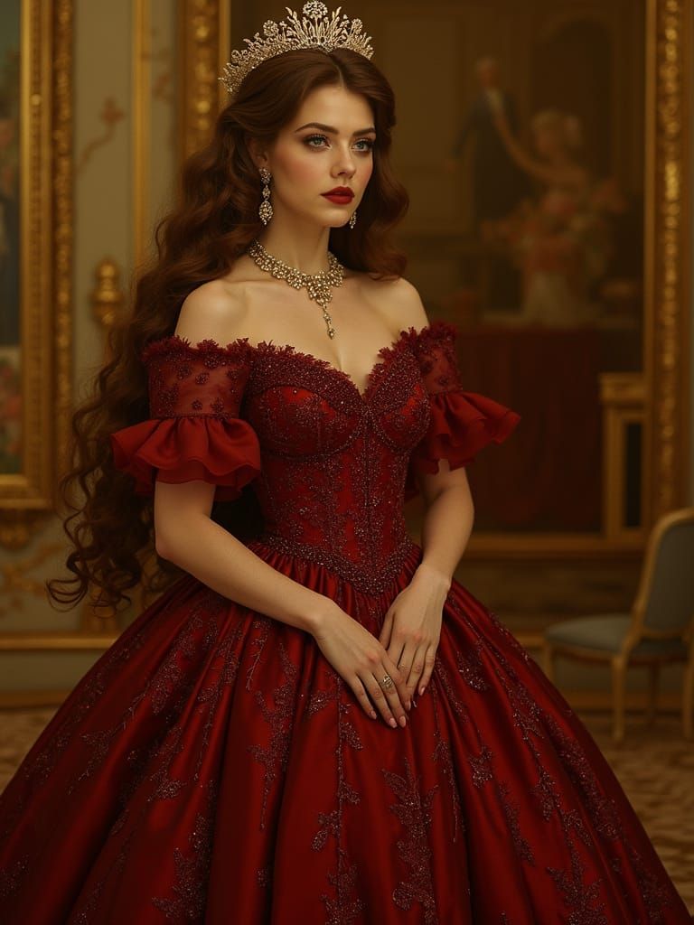 Whimsical Royal Ball Gown in Elegant Disney-Inspired Style