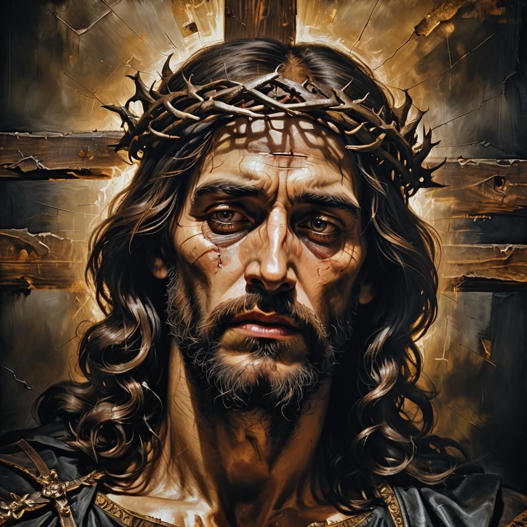 Baroque Portrait of Jesus Christ on the Cross