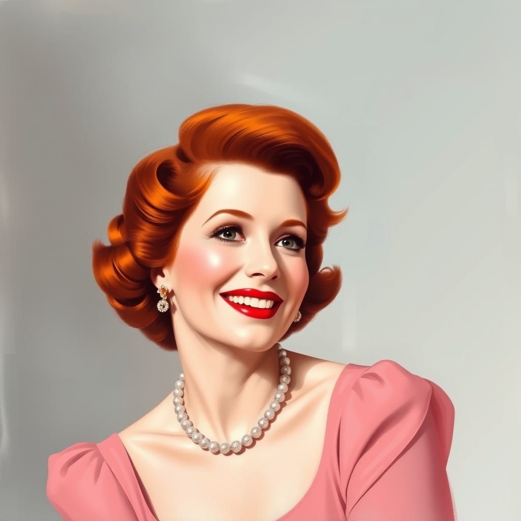 Lucille Ball Portrait in Pastel Chalk Style