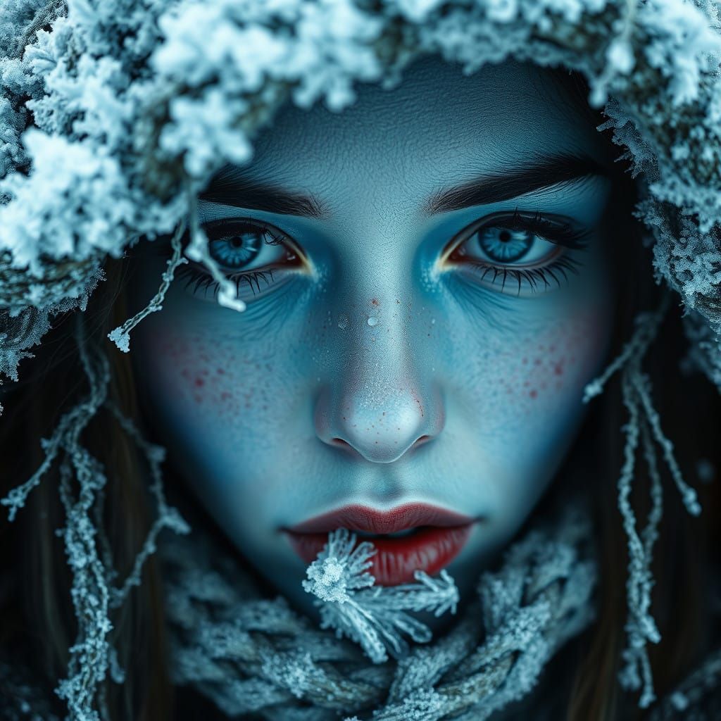 Ethereal Wraith in Icy Haze