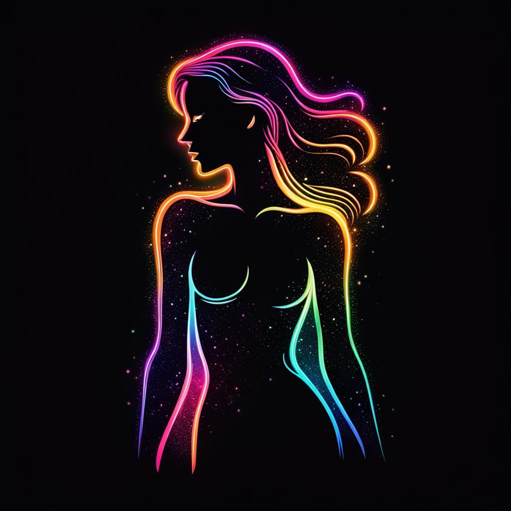 Neon Silhouette Logo: Abstract and Sophisticated