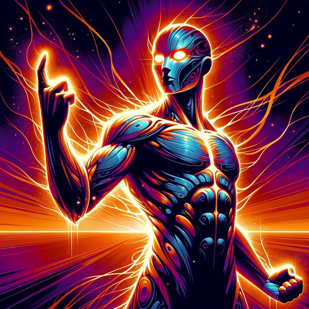 Androgynous Alien Vigilante in Cosmic Space