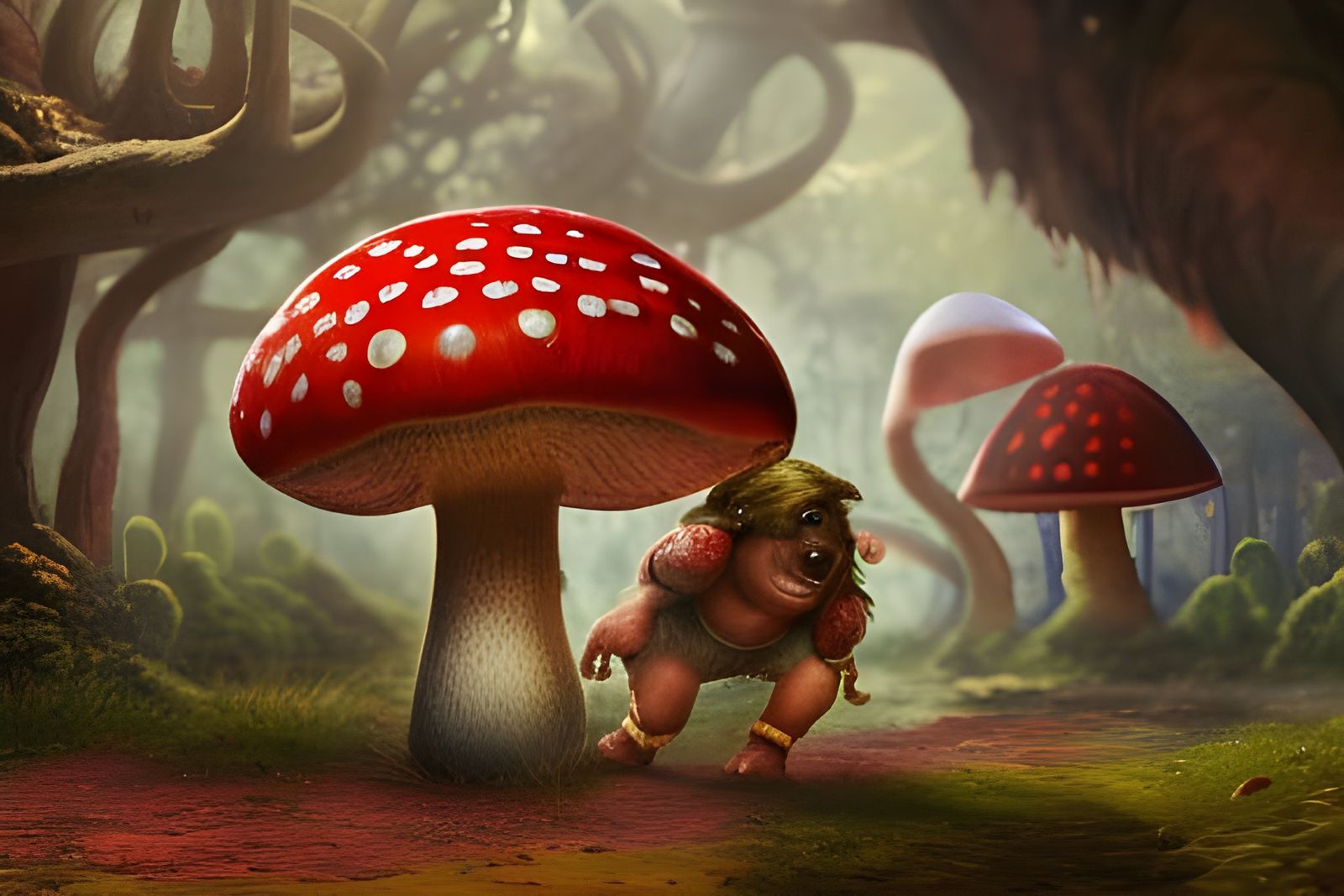 Dwarf Tribe Celebrates with Mushroom and Animals