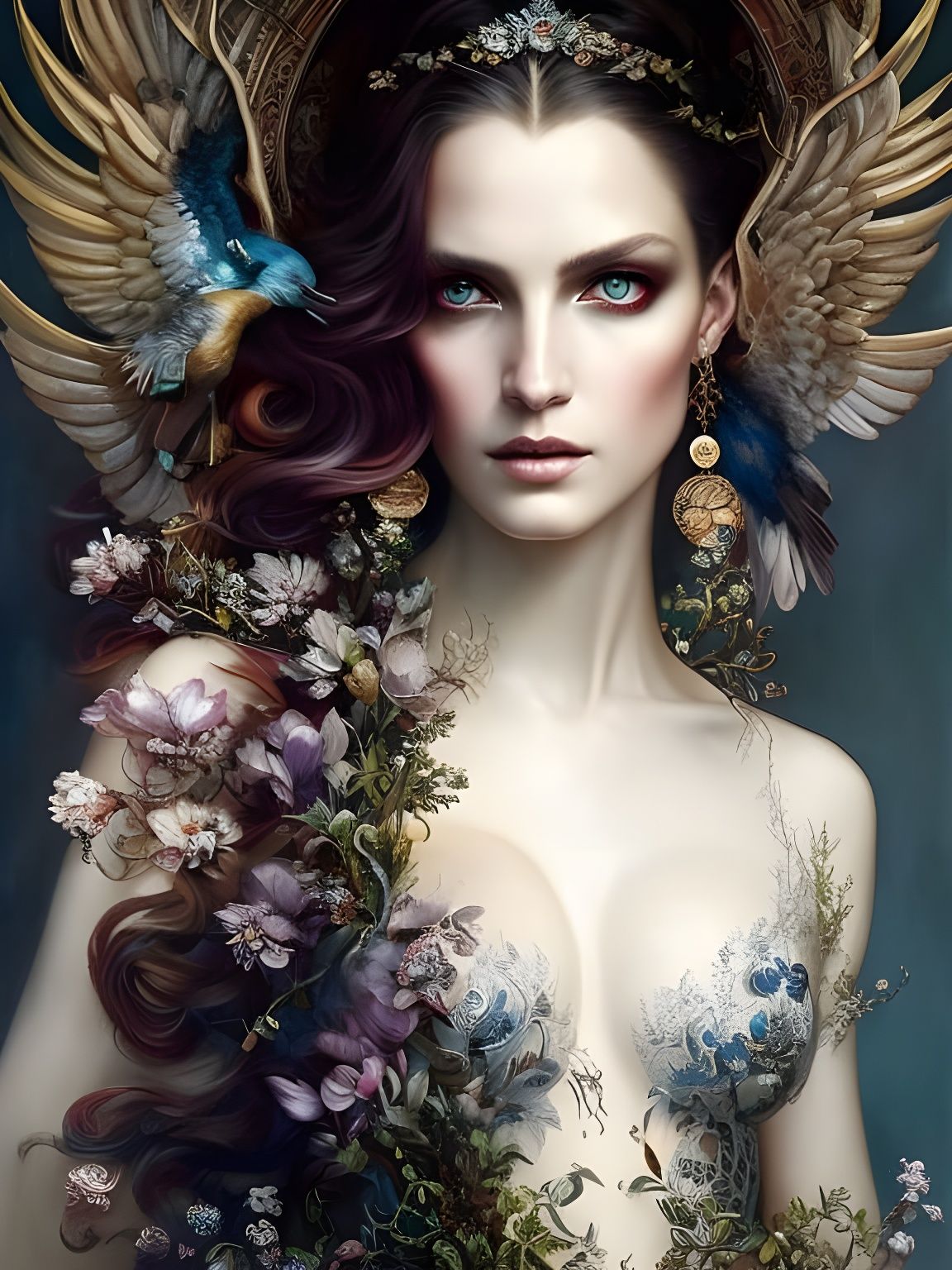 Gorgeous Swedish Witch Goddess Portrait in Winter Colors