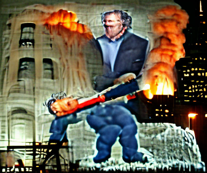 Giant Figure Destroys New York City