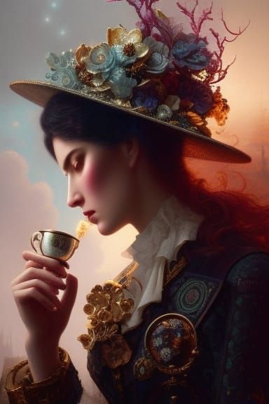 girl with tea cup