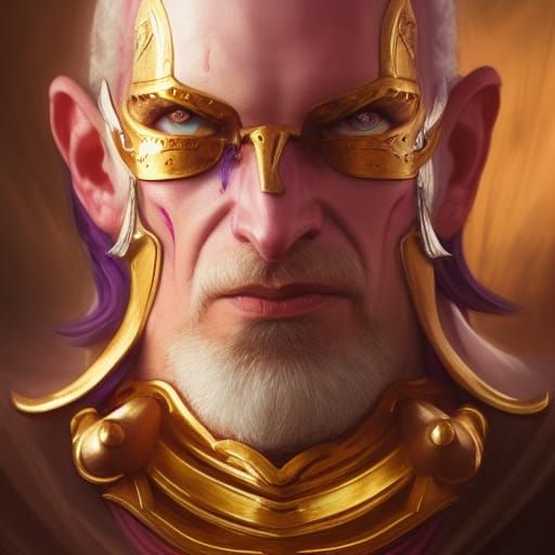 Fulgrim, Daemon Primarch Portrait in Hyperdetailed Style