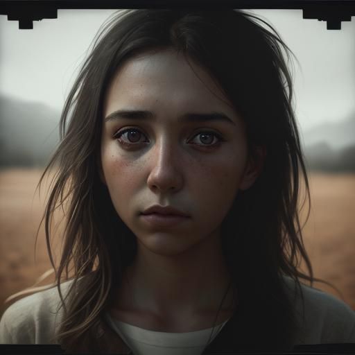 Heartache Portrait in Photographic Style