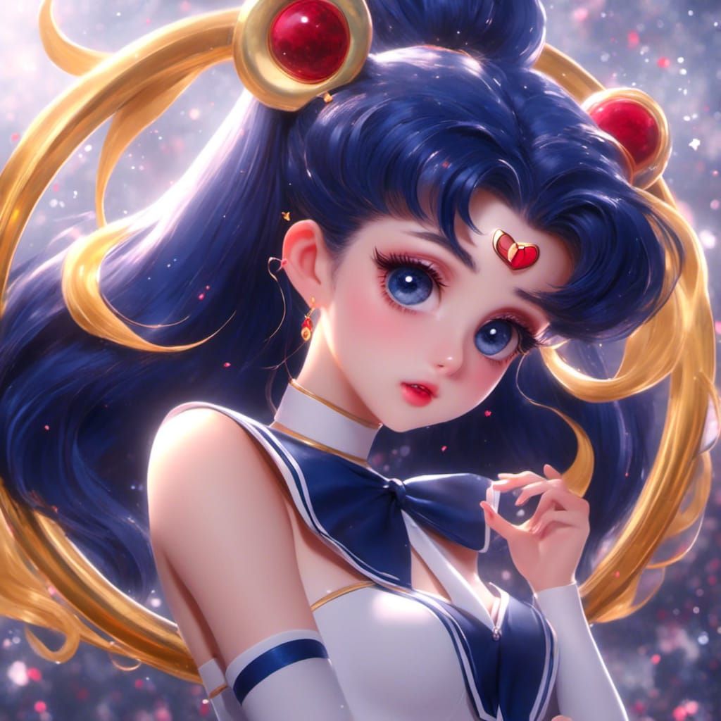 Luna from Sailor Moon in Anime Style