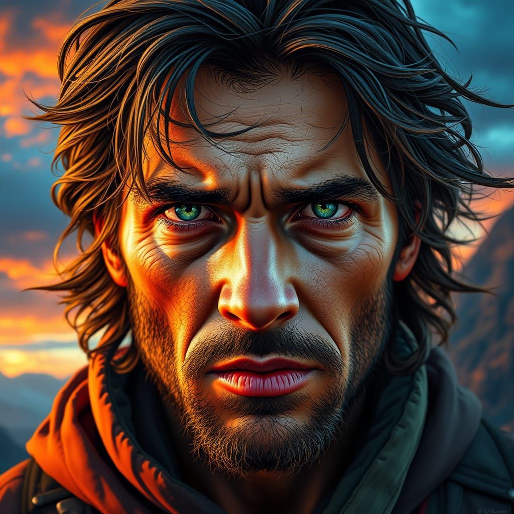 Male Face of resilience