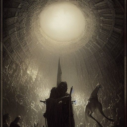 Brutal Horror Scene in Dark Fantasy Style