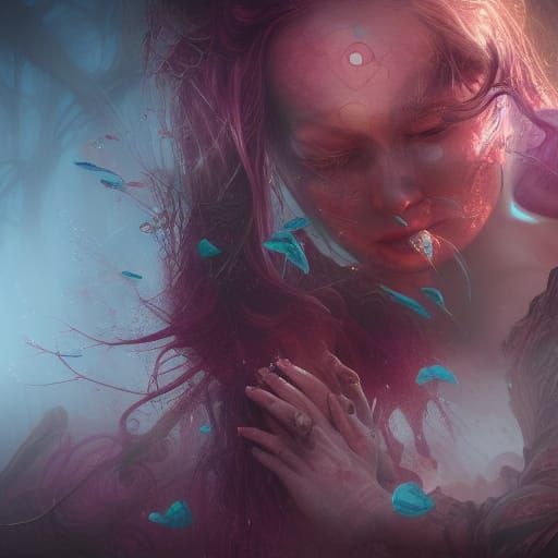 Distressed Woman: Detailed Fantasy Concept Art