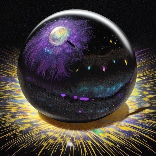 Galactic Abstract View Inside Glass Sphere