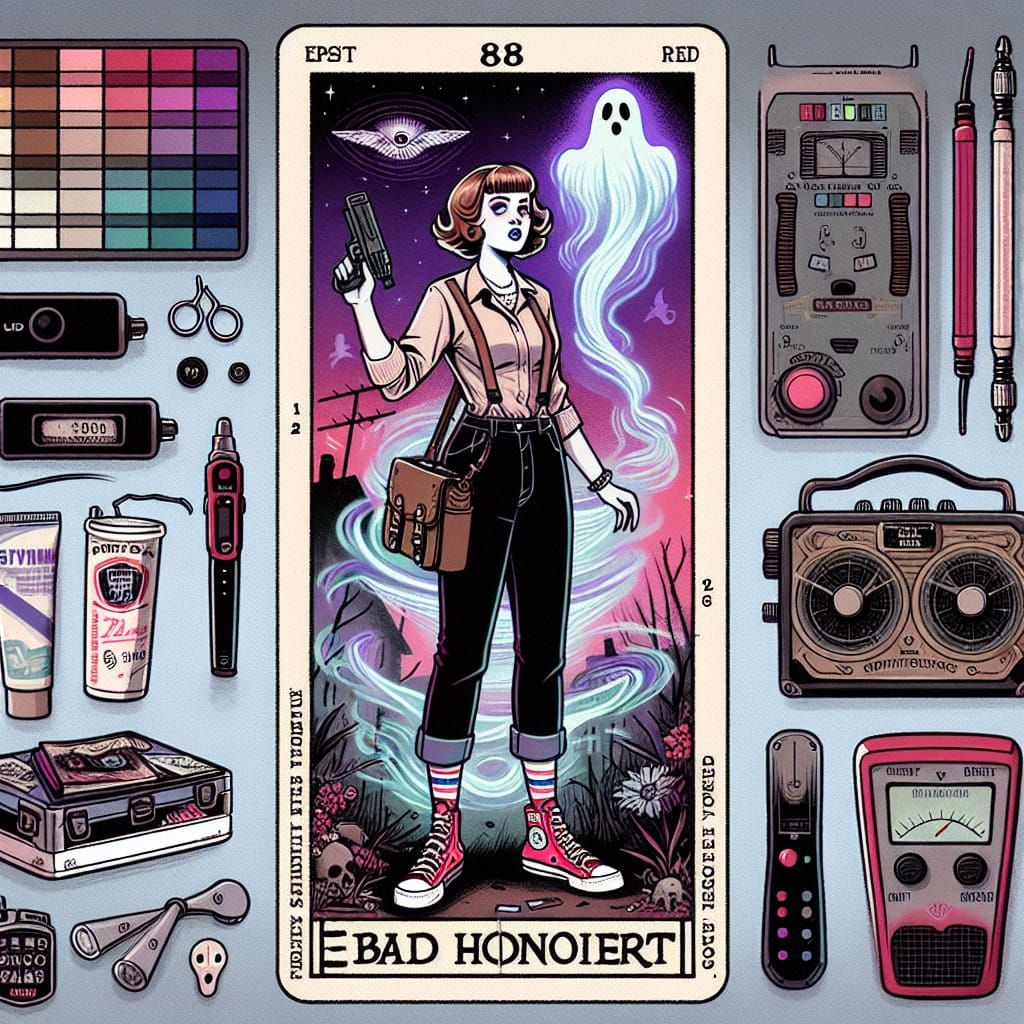 Tarot Card Featuring Sci-Fi Paranormal Investigator