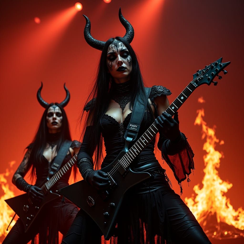 Female Black Metal Band Live Performance