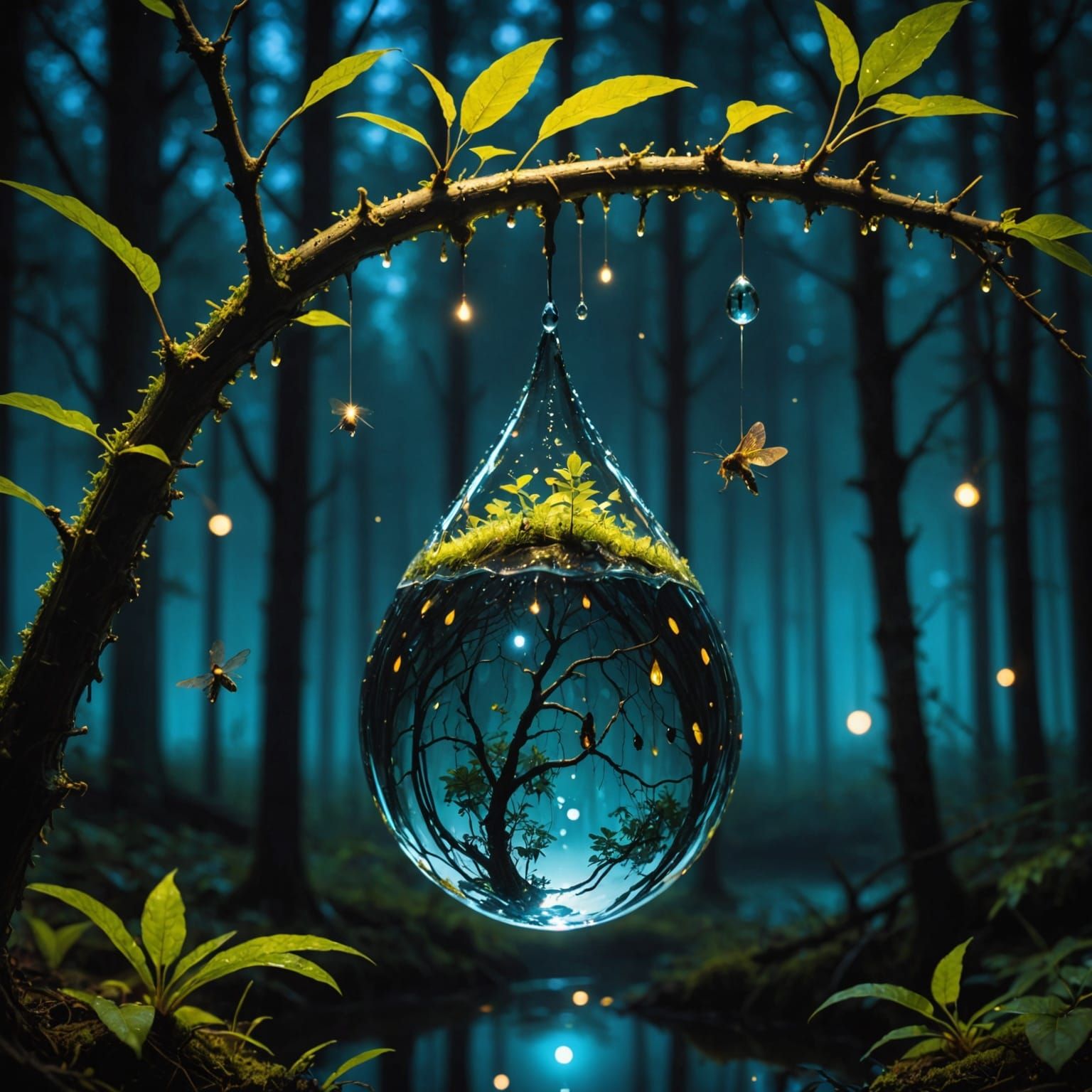 Miniature World in a Water Drop