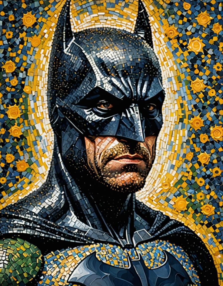Pointillism Batman Portrait