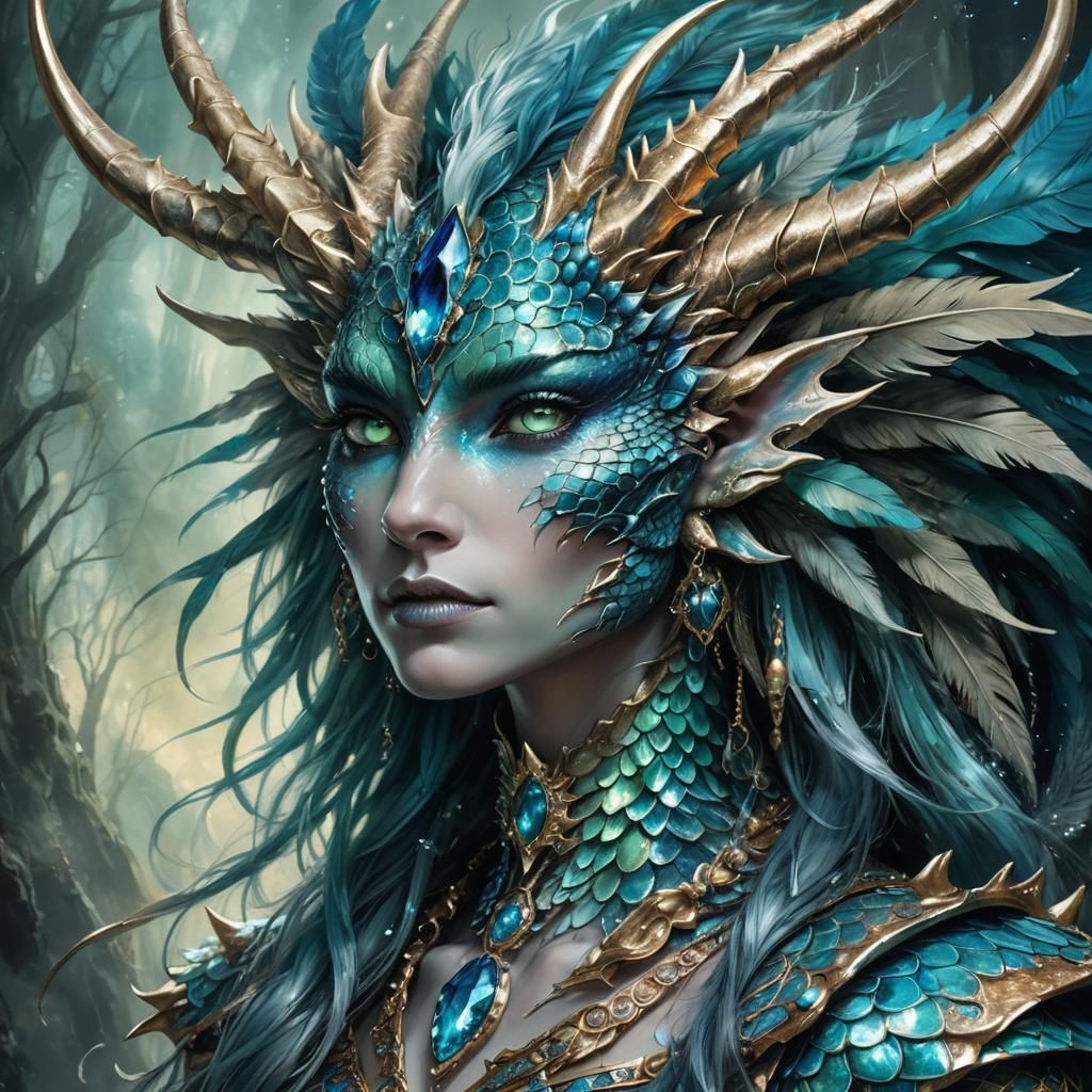 The Emerald Dragon Queen: Guardian of the Mystic Forest