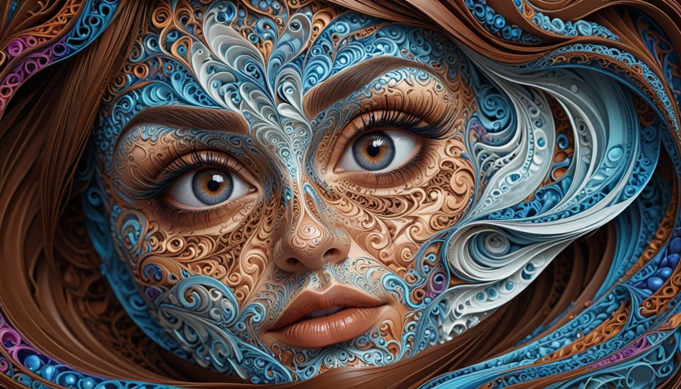 Vibrant Chocolate Portrait of a Beautiful Woman