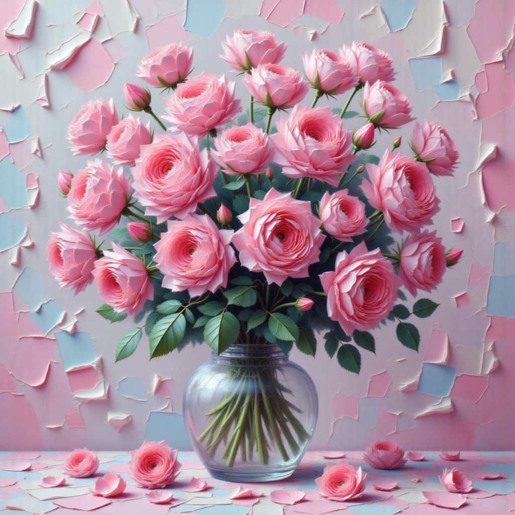 Glitching Digital Roses as Love Bomb Concept