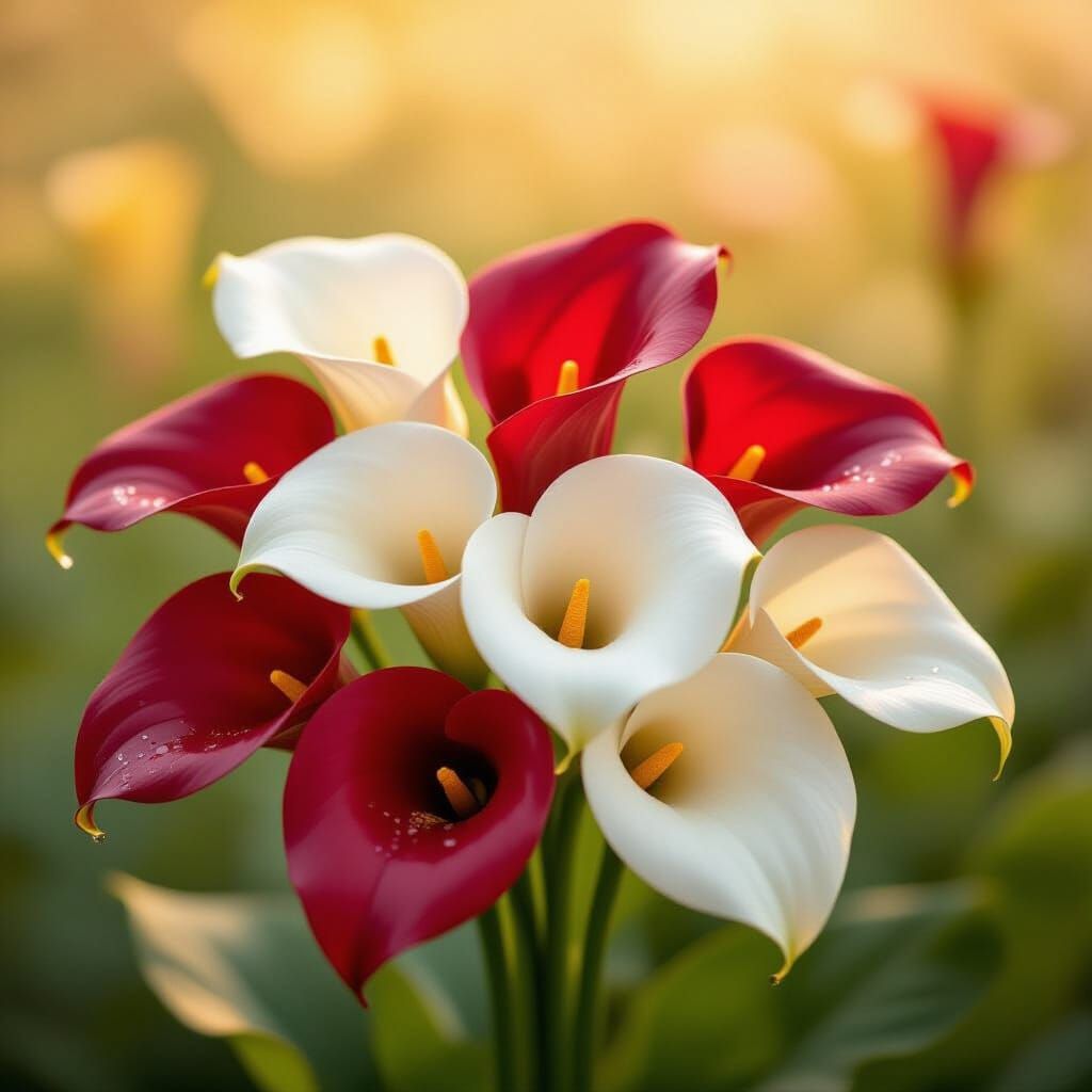 Calla Lilies Spiral in Impressionistic Style