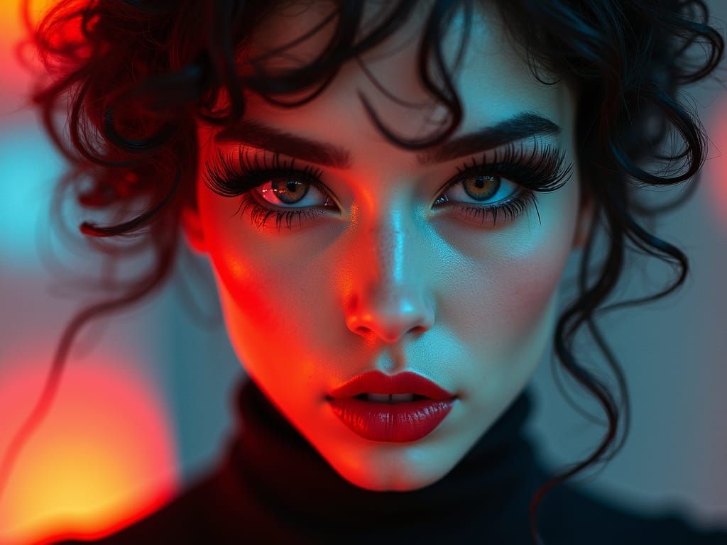 Smoldering Gaze: A Surreal High Fashion Portrait