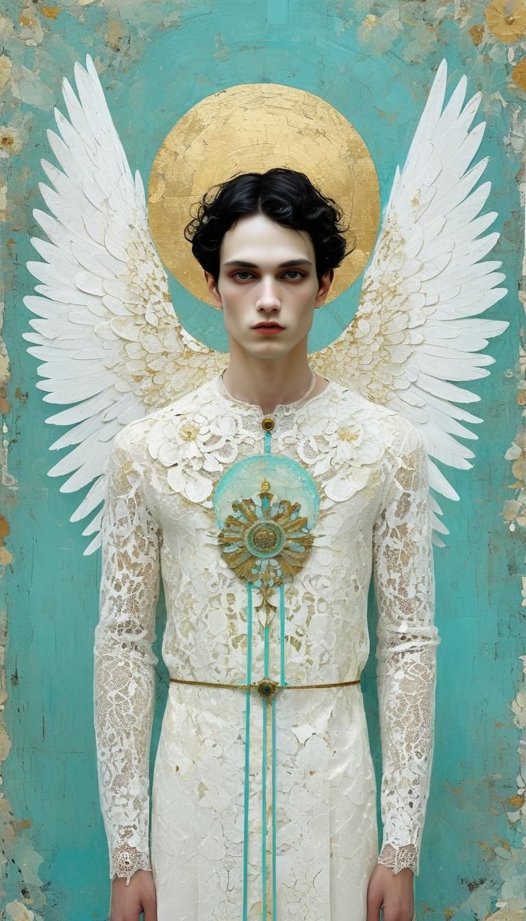 Minimalist Angelic Portrait in Surreal Style