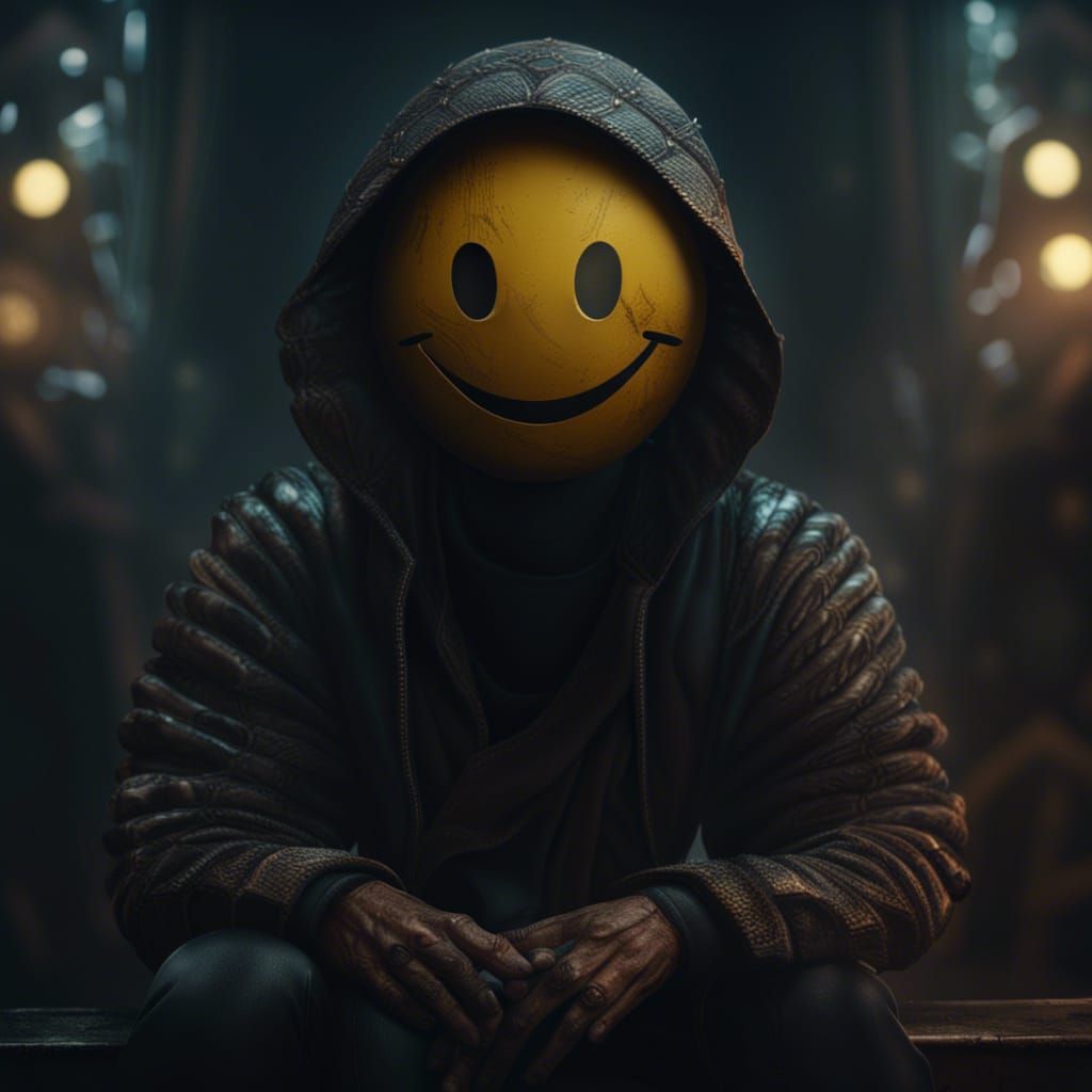 Masked Figure in Void: Digital Matte Painting