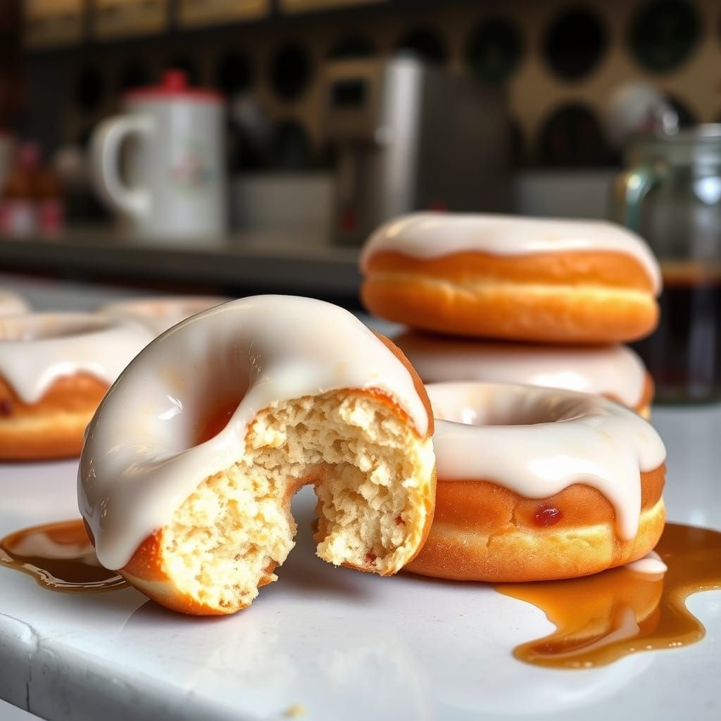 Vintage Diner Donuts with Vanilla Glaze