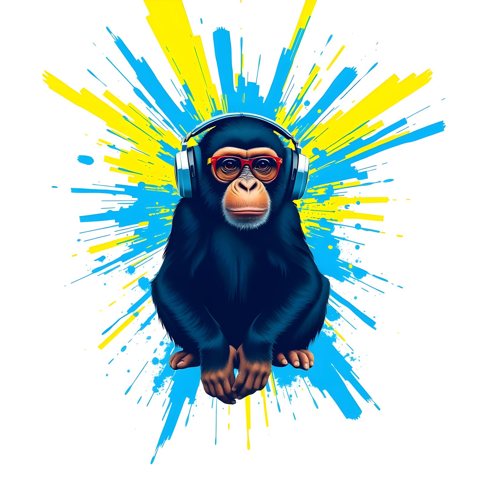 Monkey Embodies Triadic Energy in Bold, Graphic Style