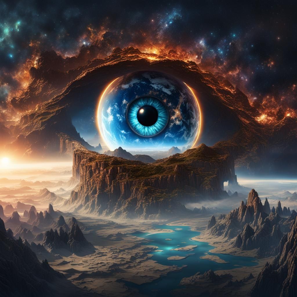 Eye of the Earth Shining in Space