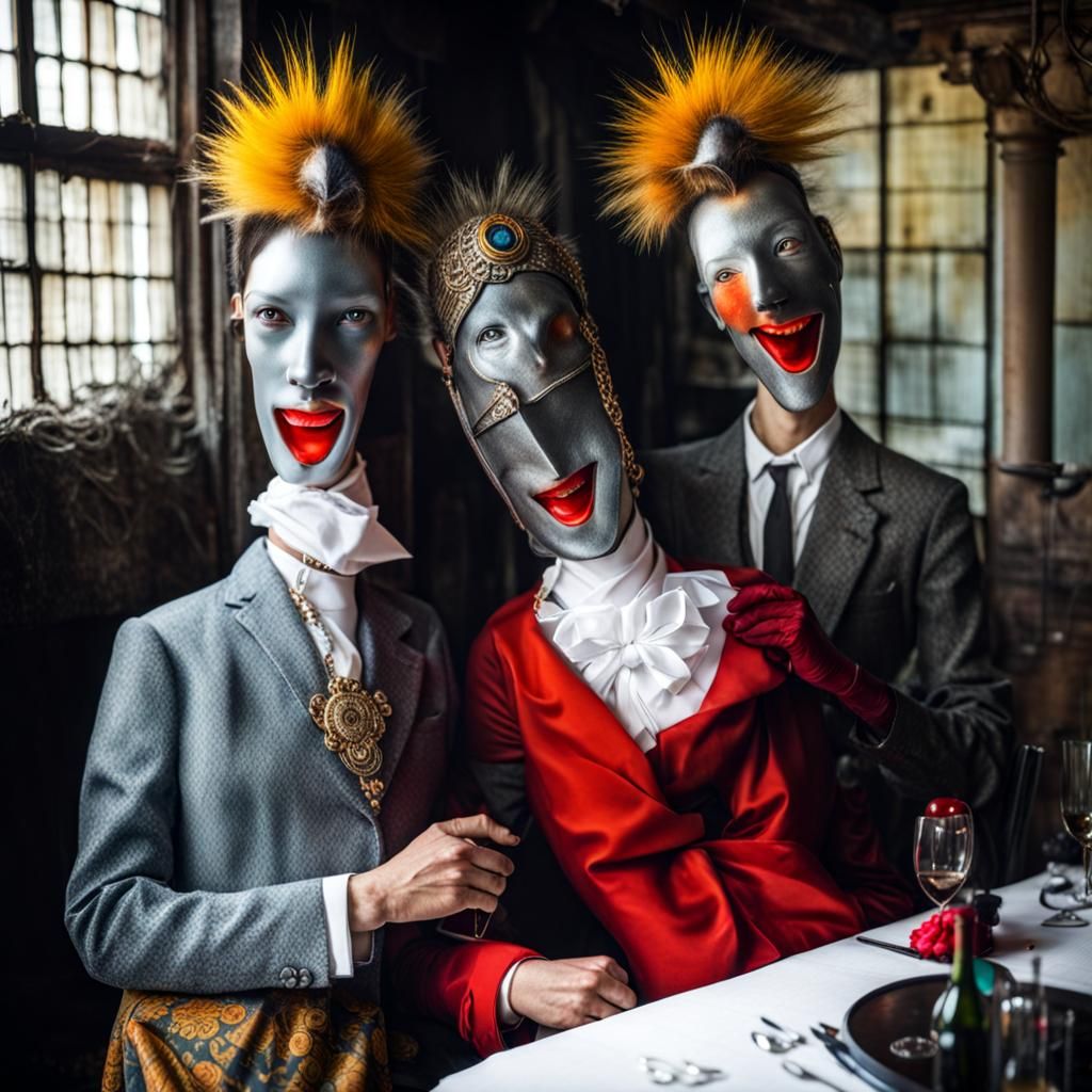 Surreal Alien Restaurant Celebration: Professional Photograp...