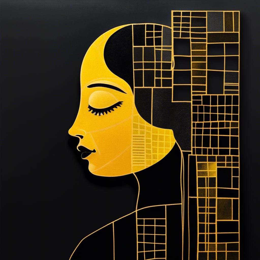 City Silhouette Gazing at Whimsical Moon, Chalk Art