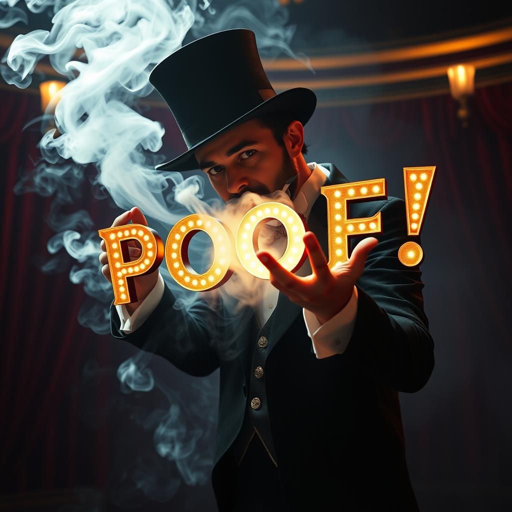 Psychedelic Art Nouveau Magician Conjures Smoky POOF!