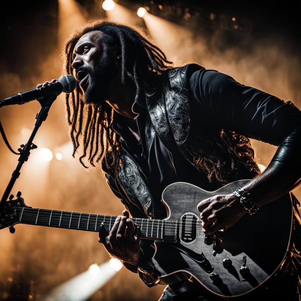 Hyperrealistic Portrait of a Rock Singer in HDR