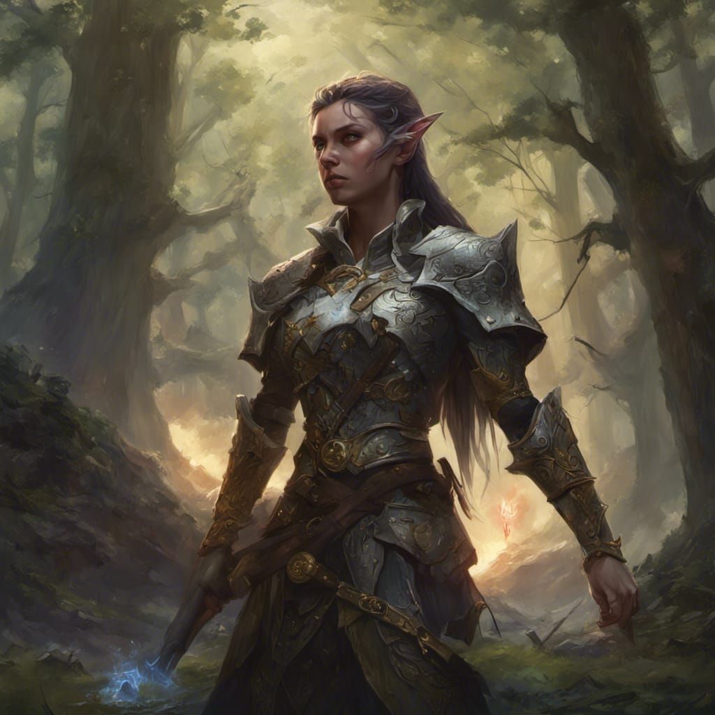 Half Elf Cleric Heals on Battlefield