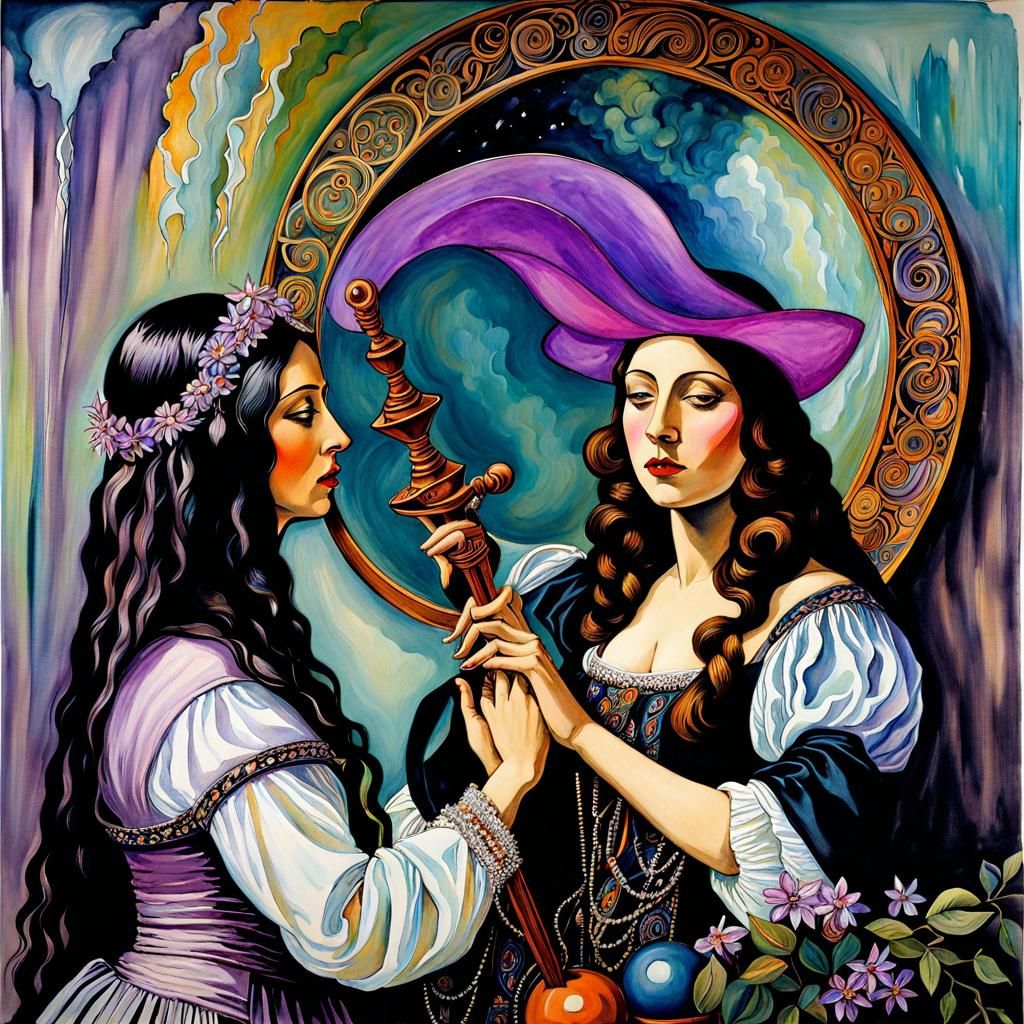 Surreal Witch in Goth Crystal Cave