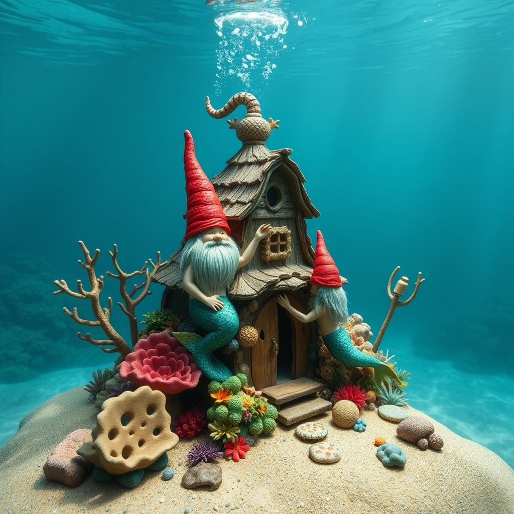 Mermaid Gnomes Construct Underwater Coral Habitat