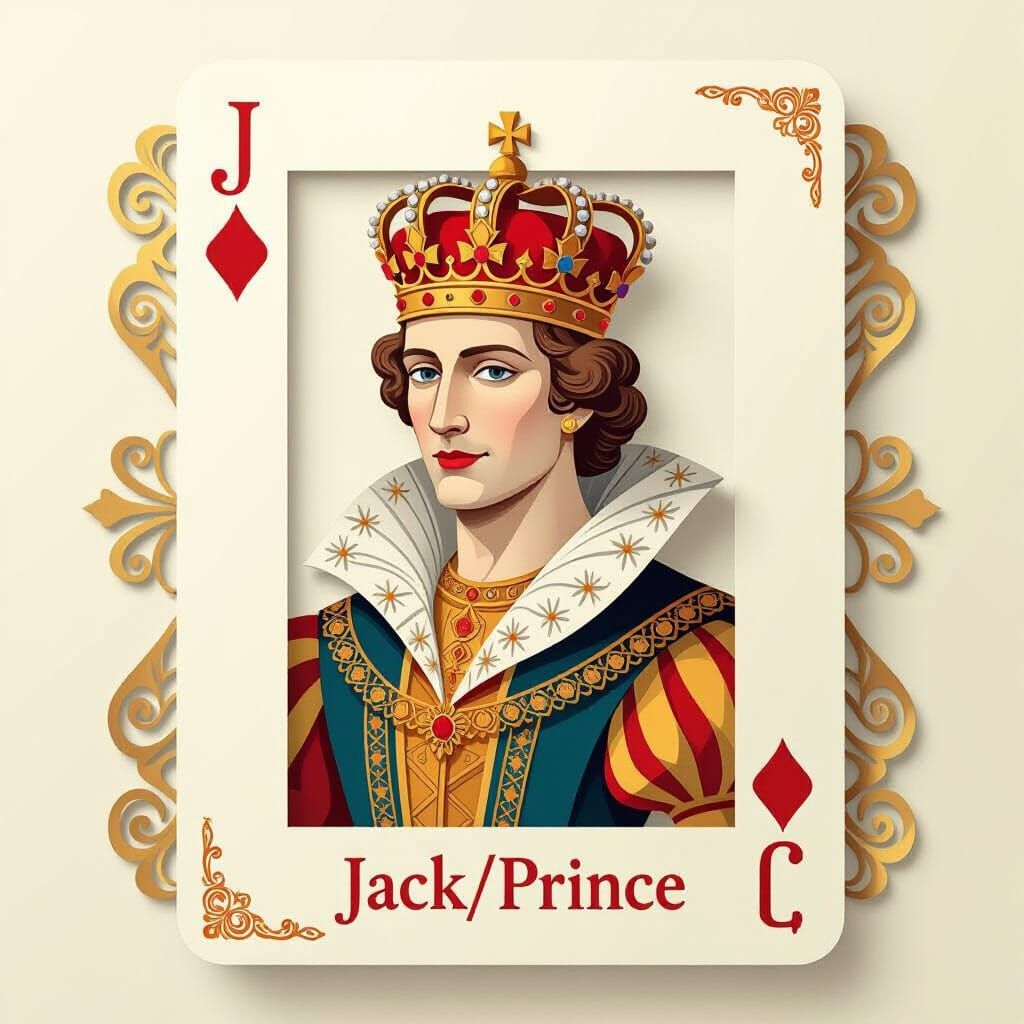 Layered Paper Cut Playing Card With Royal Jack