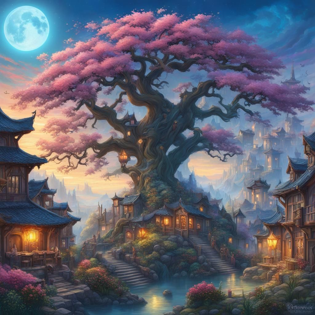 medieval Asian Town in a medieval Asian world