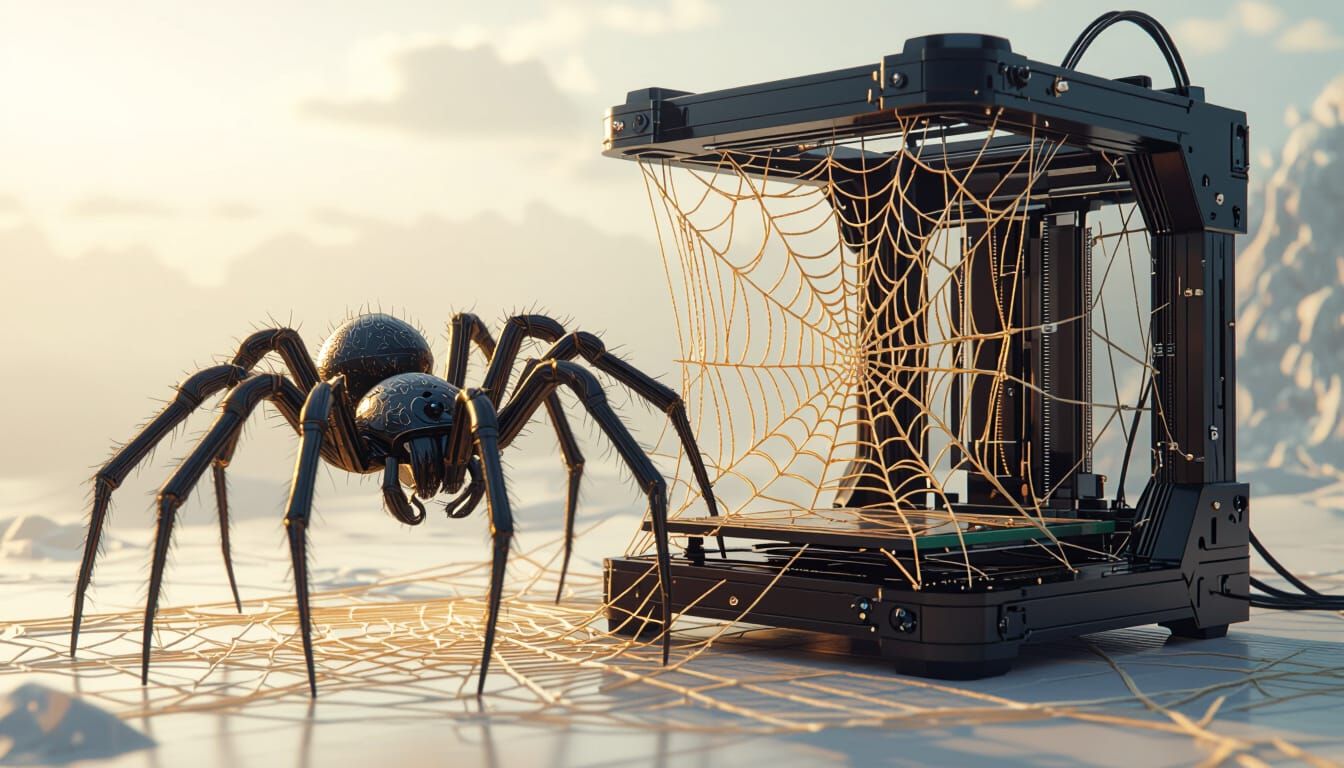 3D Printer & Spider Weave Biodegradable Structures