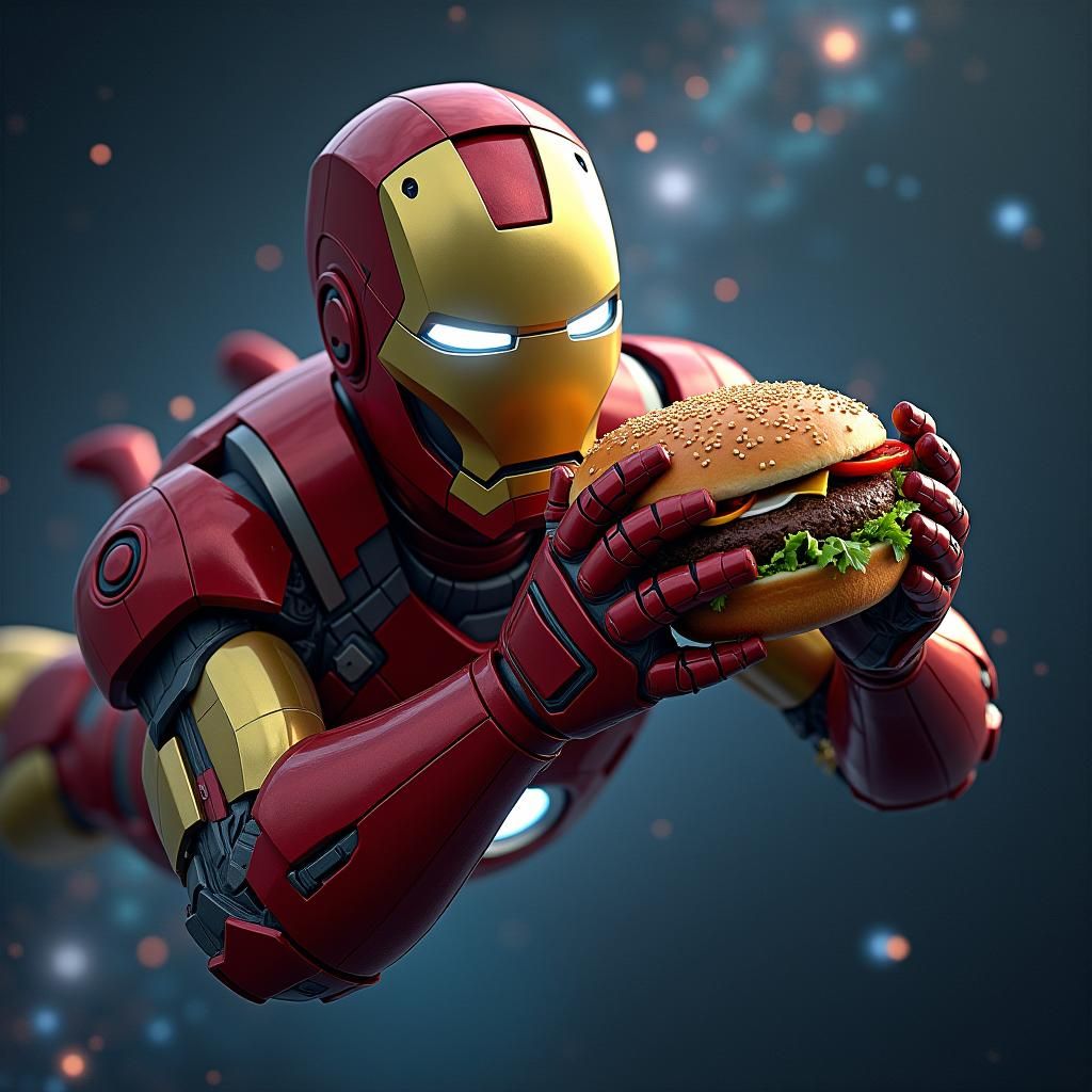 Iron Man's Zero-G Hamburger Feast in Space