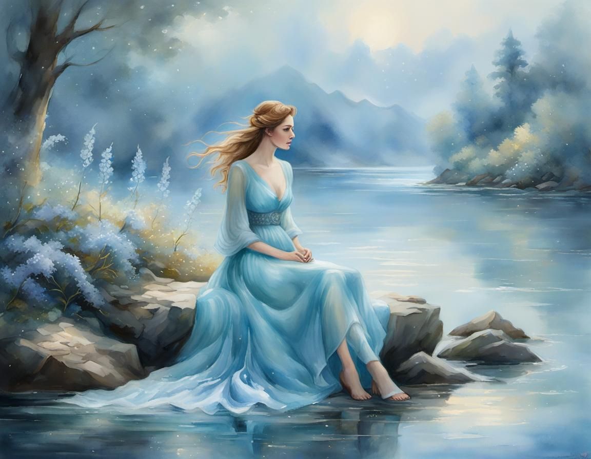 Ethereal Aurora: A Fantasycore Watercolor Dream