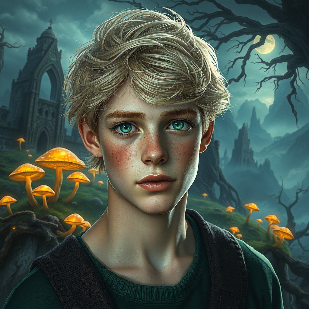Mystical Irish Teenager in Fantasy Landscape Art
