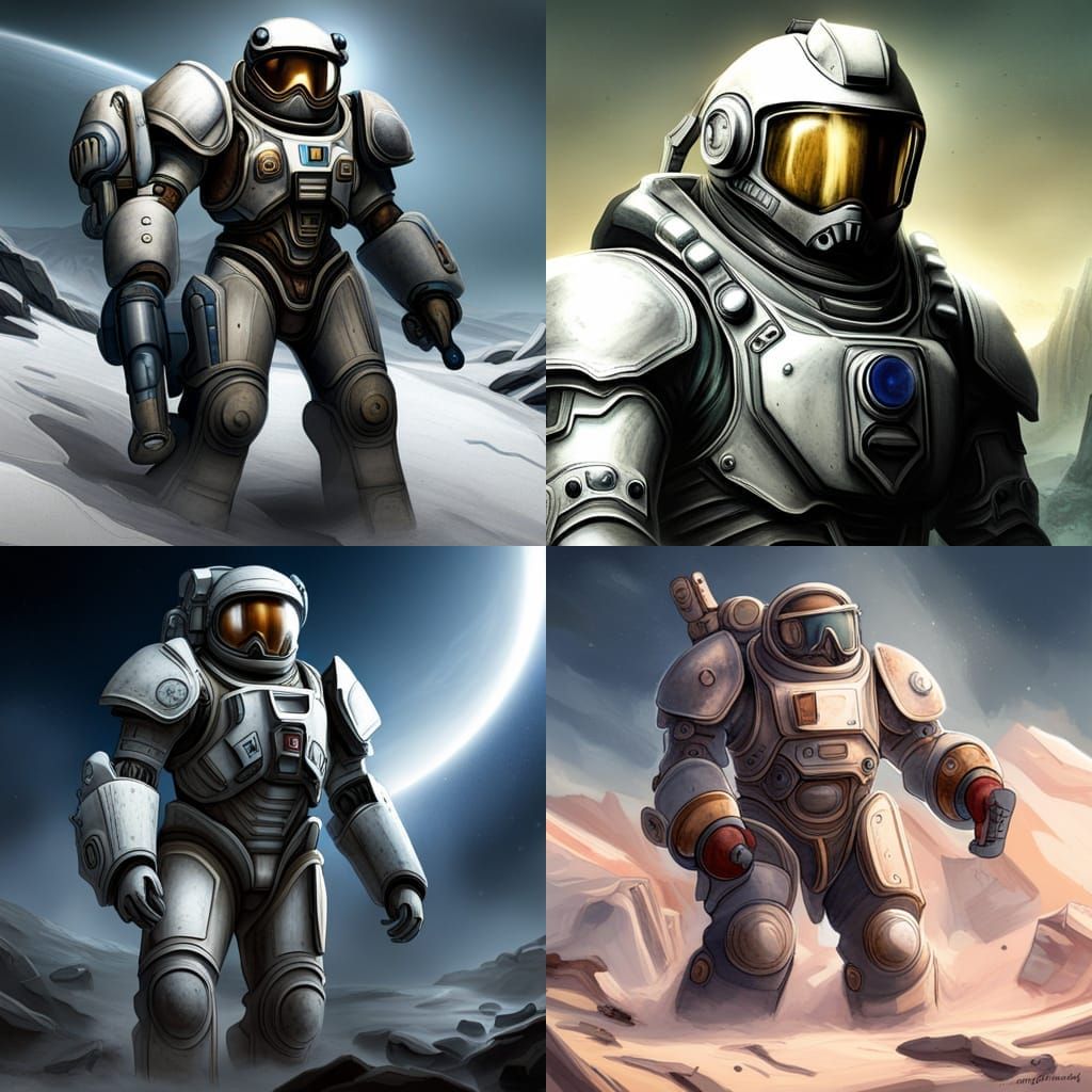 Futuristic Space Power Armor Design