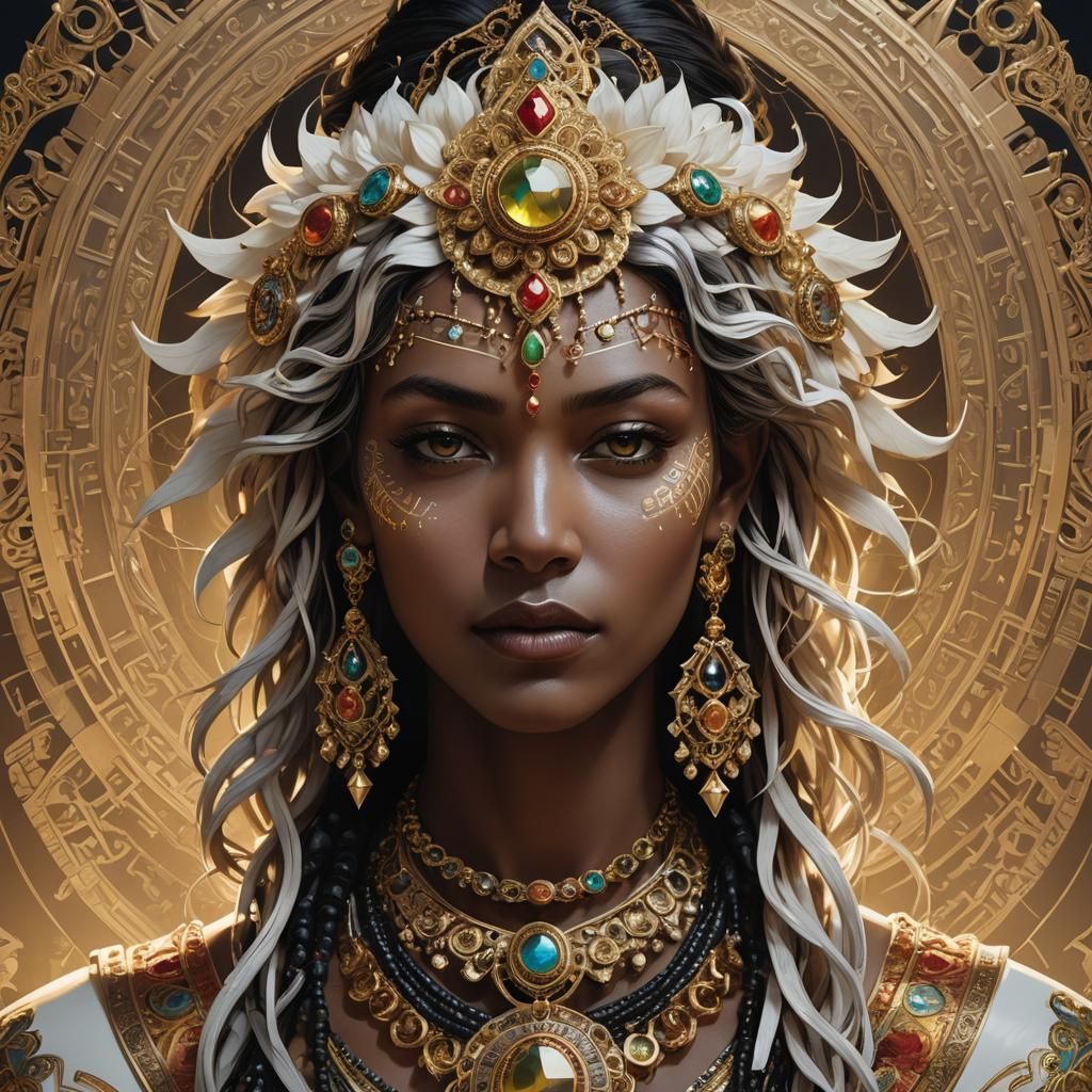 Tantra Goddesses Portrait in Art Nouveau Style