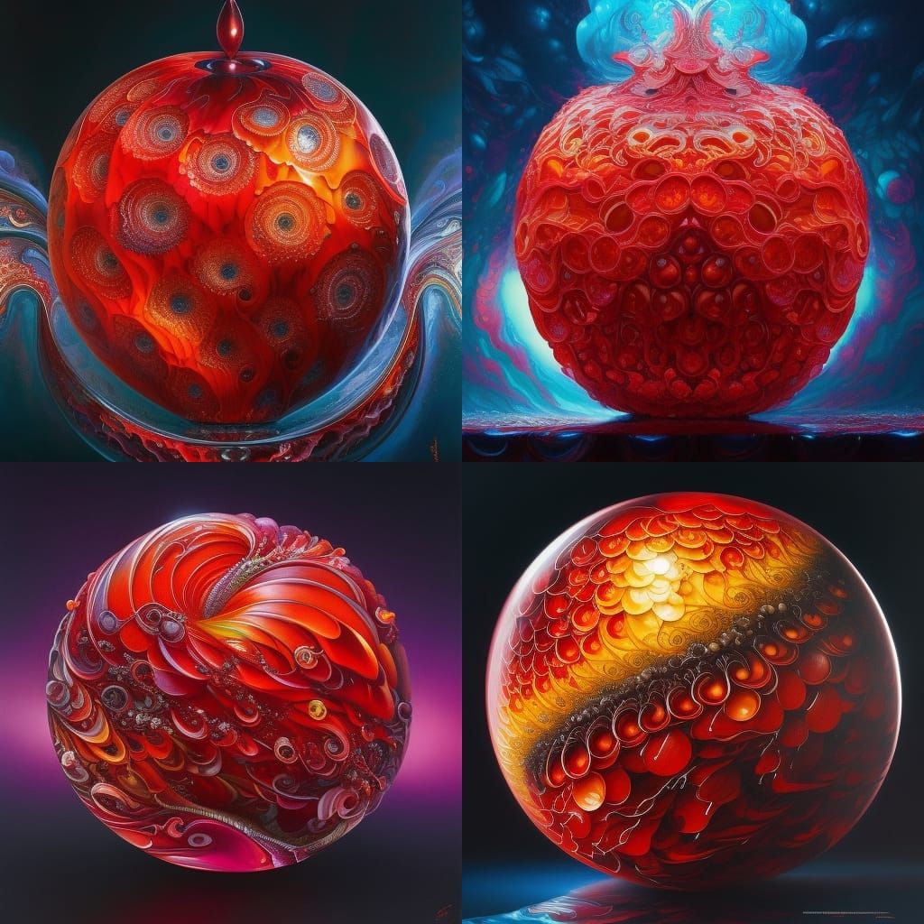 Crystallized Ice Apple: Hyperrealistic Fractal Art
